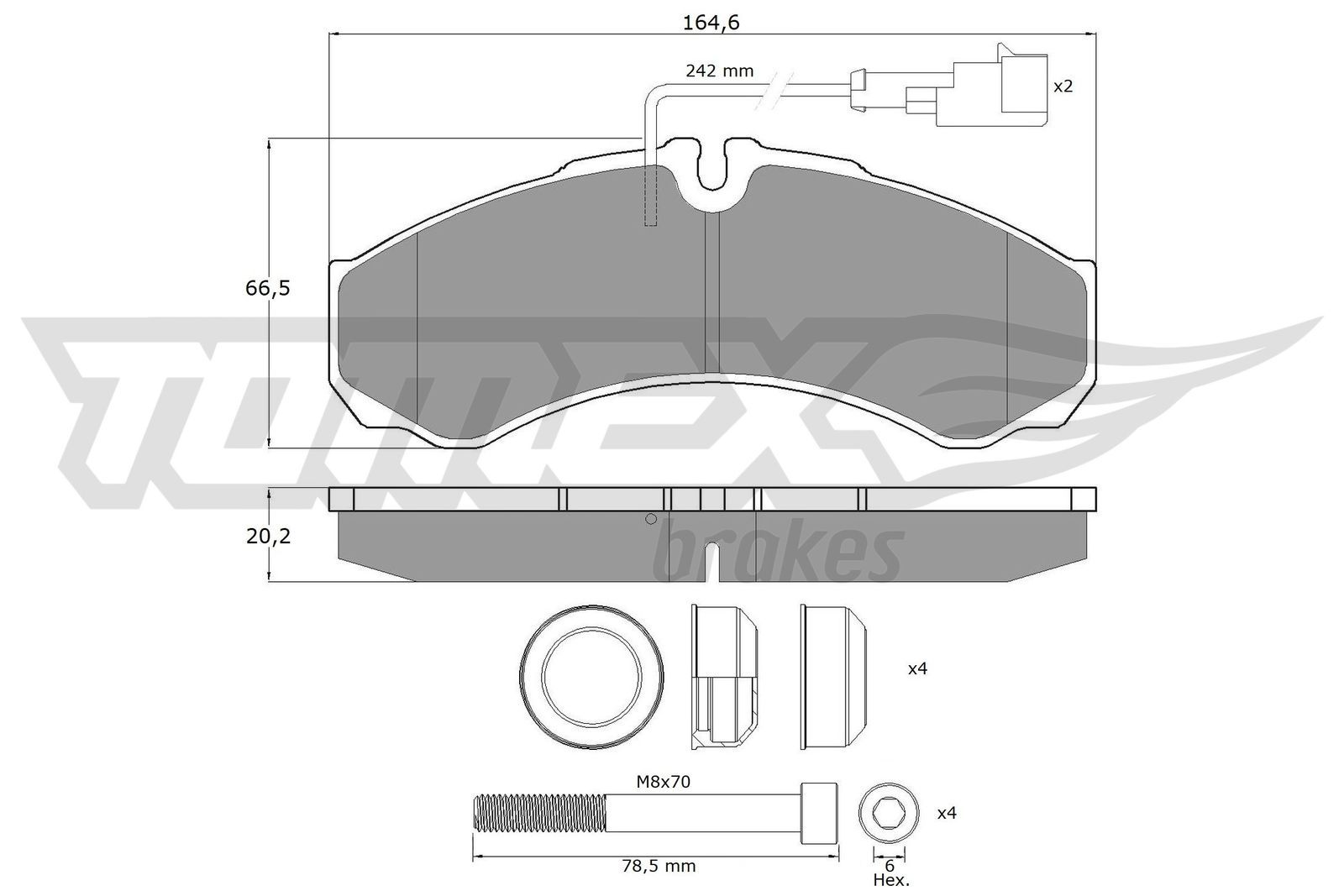 Obrázok Sada brzdových platničiek kotúčovej brzdy TOMEX Brakes  TX11112